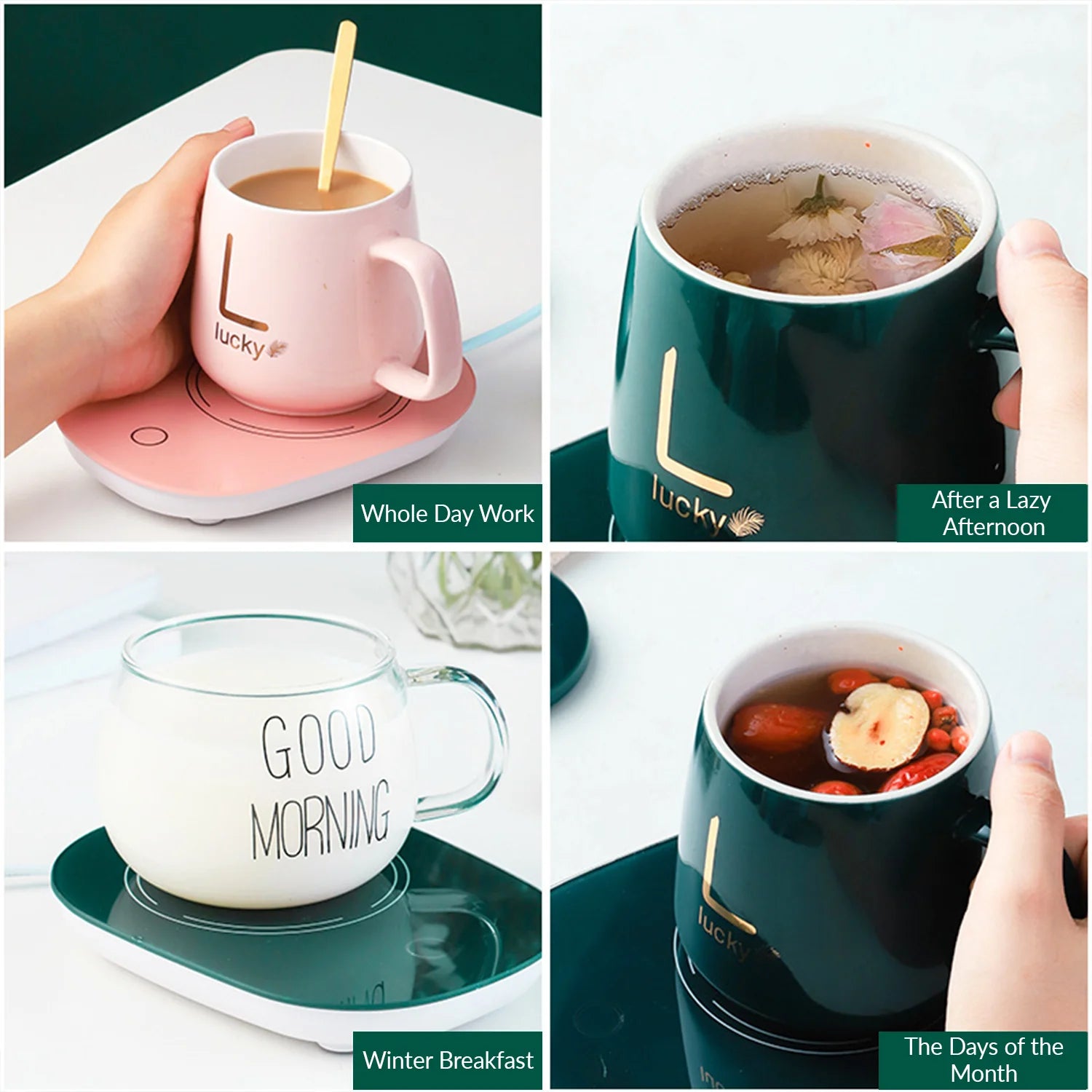 USB Coffee Mug Warmer with Ceramic Mug