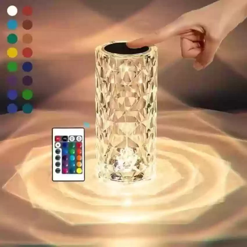 Techmanistan Color-Changing USB Charging Crystal Touch Table Lamp