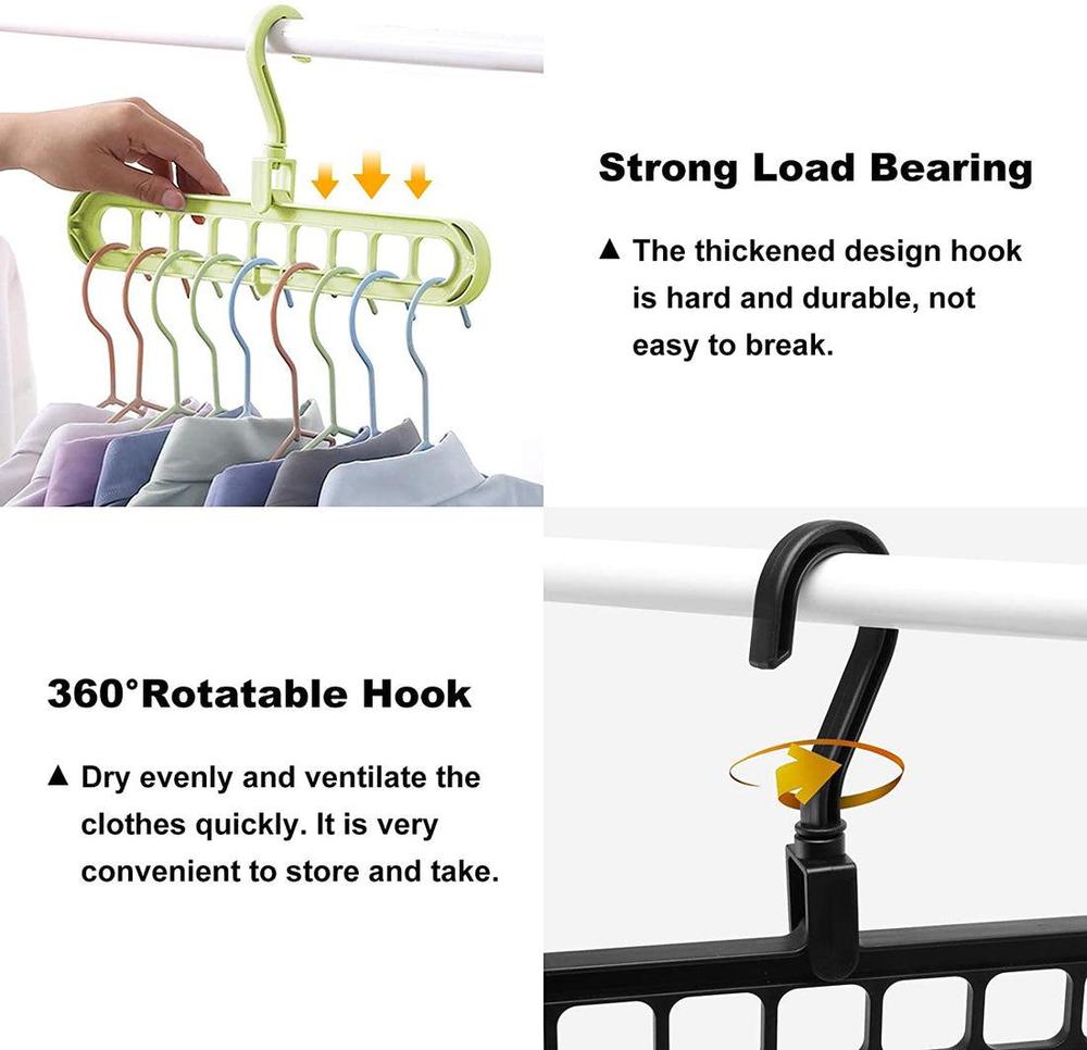 9 Hole Rotating Clothes Hanger – Pack of 3